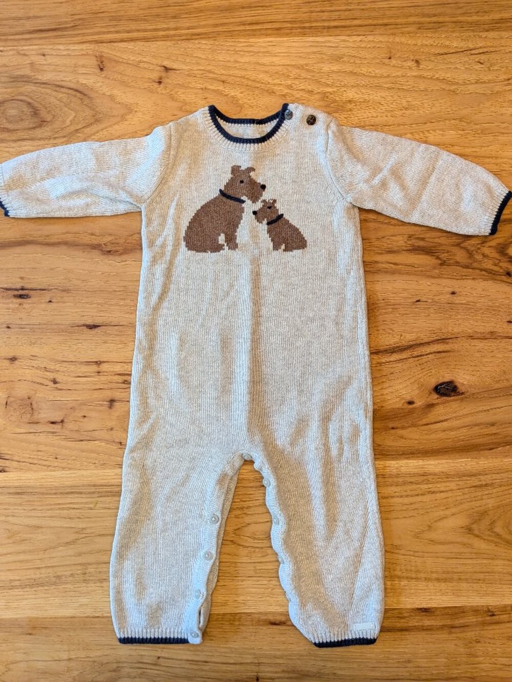 Janie and Jack Sweater Onesie with Knit Dogs - 12-18 months